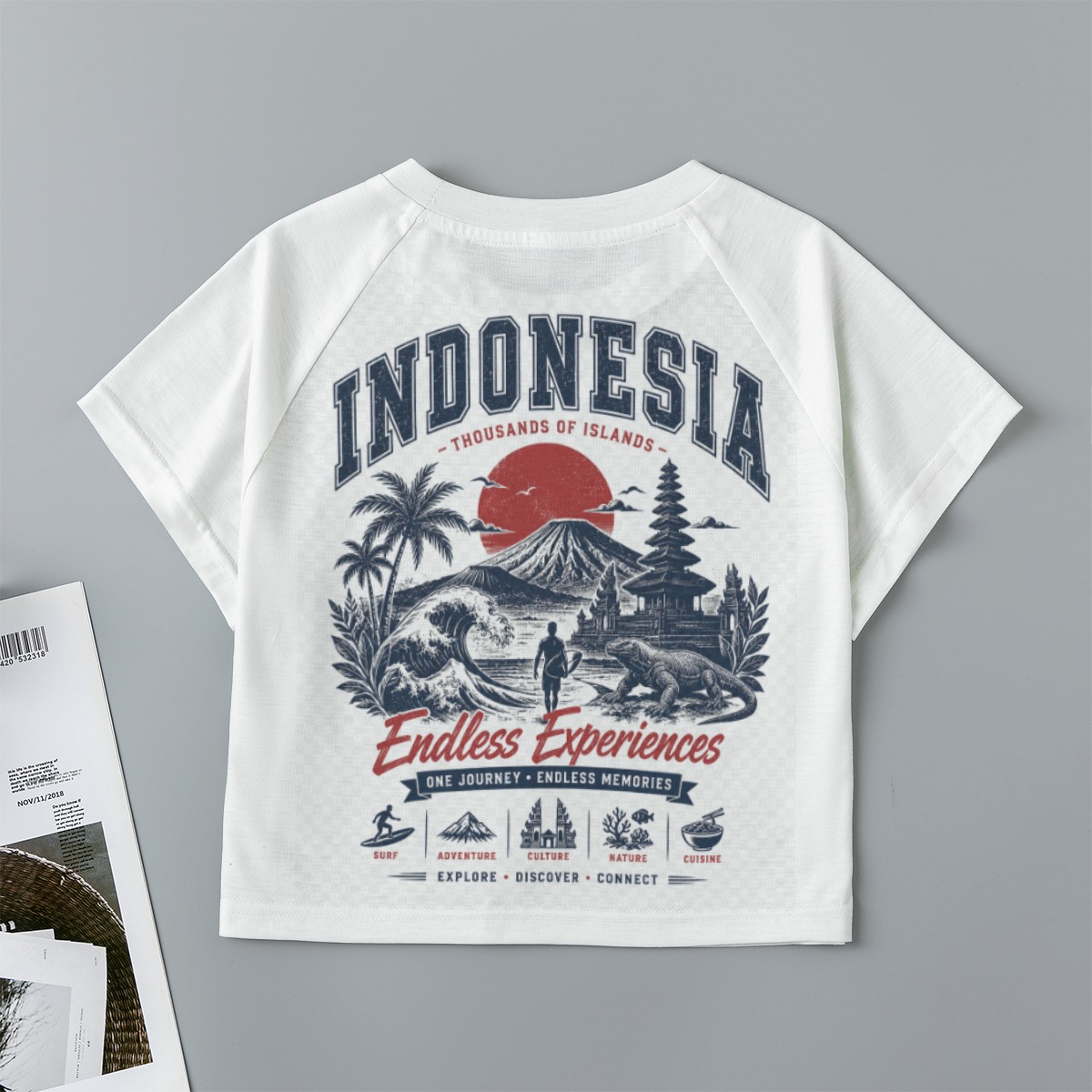 Indonesia Endless Experience Cropped Raglan T-shirt l The Backgrid Manifesto