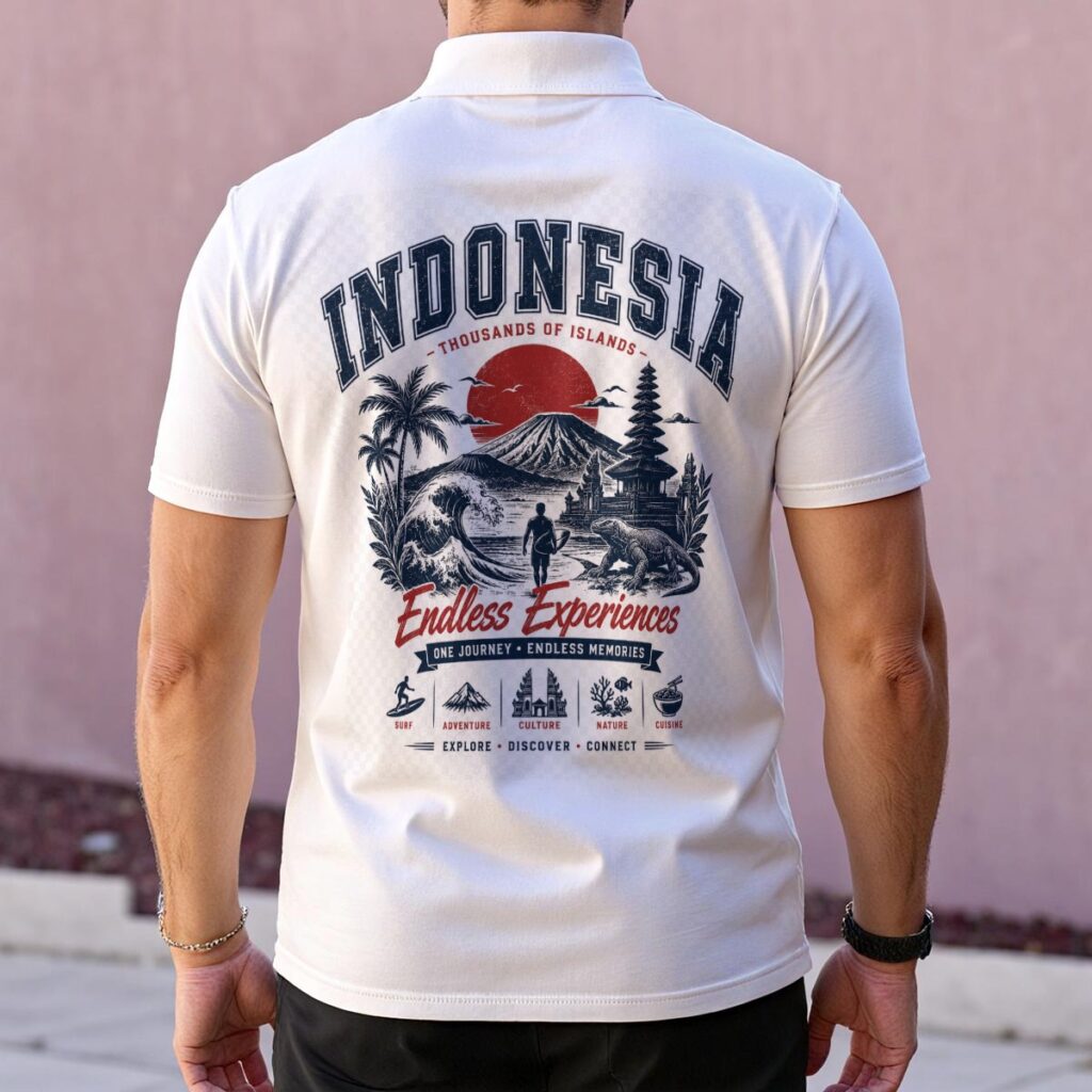 Indonesia endless experience polo collar shirt by Tour & Tell collective