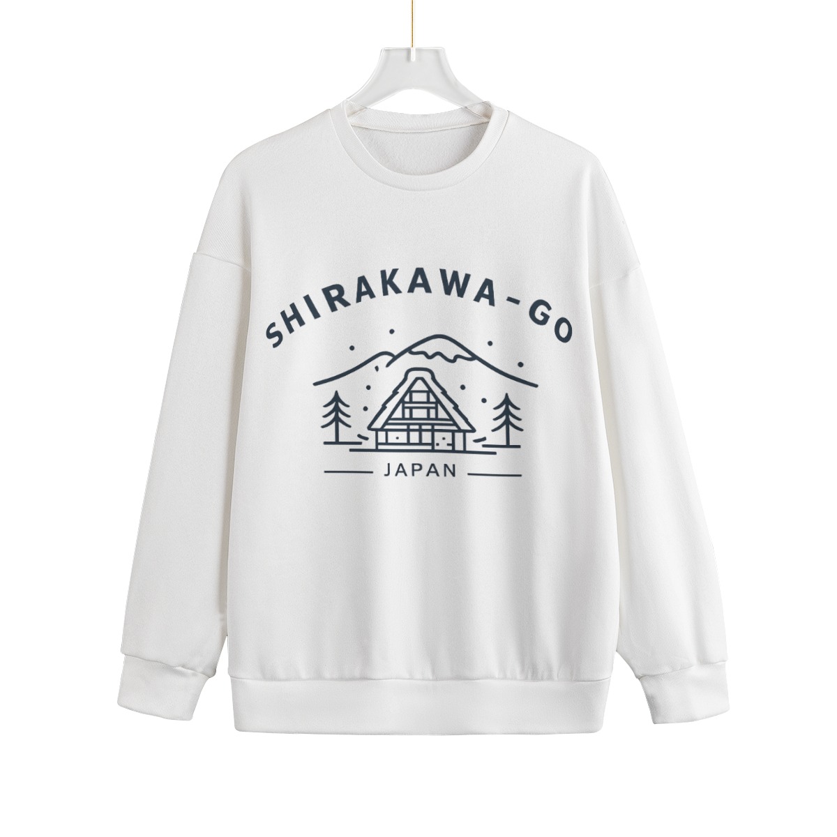 Shirakawa-go knitted sweater by Tour & Tell Collective. Explore Japanese alps Ogimachi village, Japan