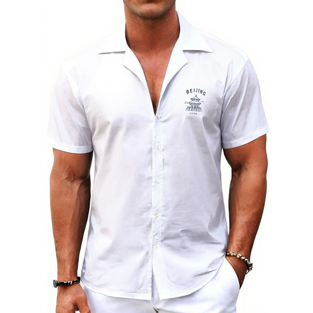 Beijing button-up shirt by Tour & Tell collective