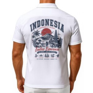 Indonesia endless experience button-up shirt by Tour & Tell Collective